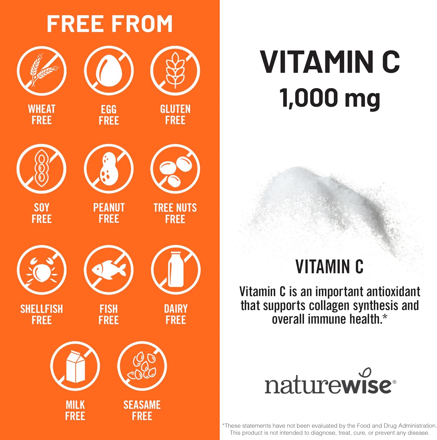 NatureWise Vitamina C 1000 mg Cápsulas - Suplemento Vegano Extra Fuerte para Apoyo Antioxidante e Inmunológico - No GMO, Fabricado en EE.UU. - 120 Cápsulas
