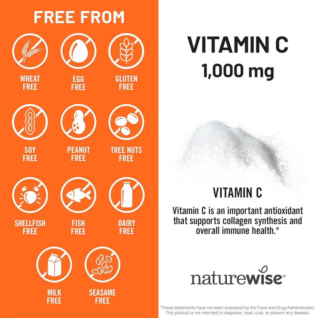 NatureWise Vitamina C 1000 mg Cápsulas - 360 Cápsulas (Suministro para 360 Días)