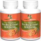 SEABUCKWONDERS Aceite de Semilla de Espino Amarillo Orgánico - Omega 3-6-9, 120 Cápsulas Blandas