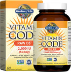 Garden Of Life Vitamin Code - Vitamin D3 2000 IU Raw con Chlorella y Probiotics - 120 Cápsulas Vegetarianas