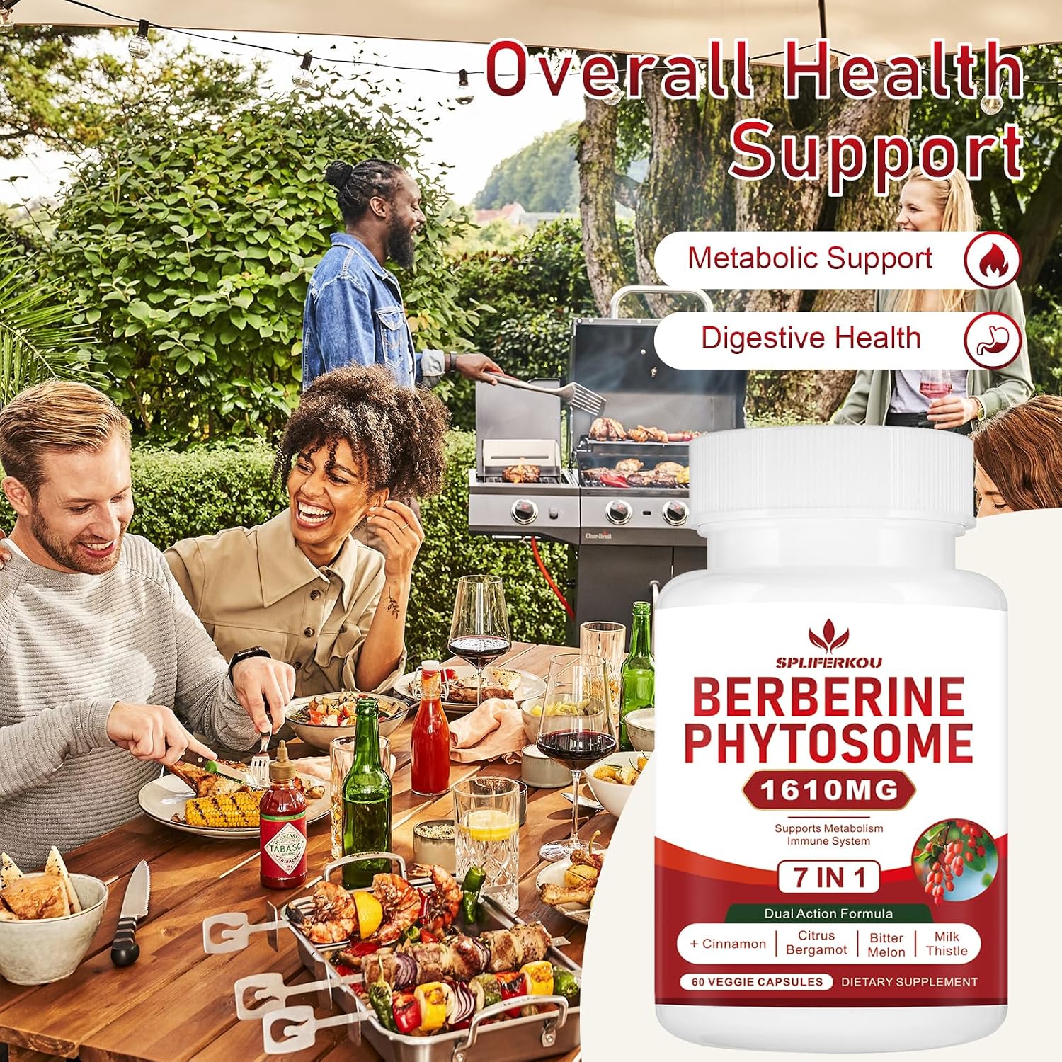 Spliferkou 7-en-1 Berberina Phytosome con Canela de Ceilán - 60 Cápsulas