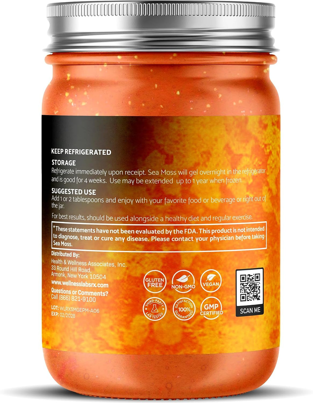Irish Sea Moss Gel - Wildcrafted Seamoss Gel - Sabor Piña y Mango - 283 g