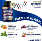 Organic Cadane Quercetin Suplemento Orgánico - 60 Cápsulas Superfood