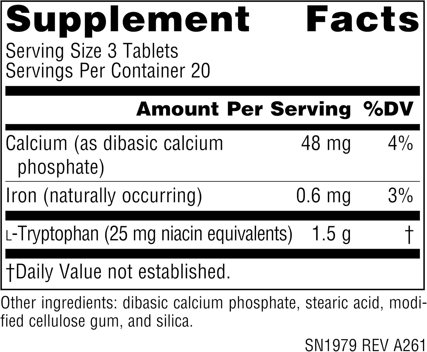 Source Naturals L-Tryptophan, 500 mg – 60 Tablets