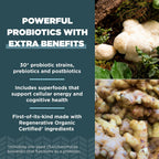 Ancient Nutrition Probióticos Extra Fuertes 50 Mil Millones de UFC, Certificado Orgánico Regenerativo, 60 Cápsulas