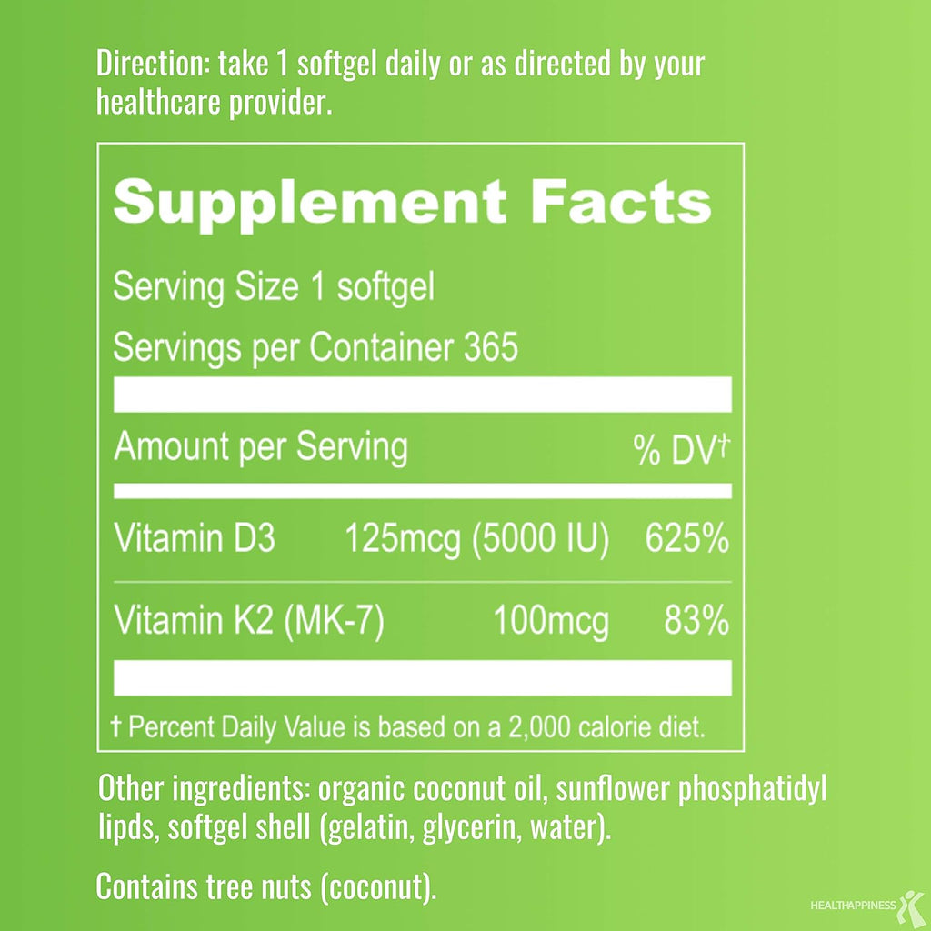 UpNourish Liposomal D3 K2 MK-7 – 365 Mini Softgels