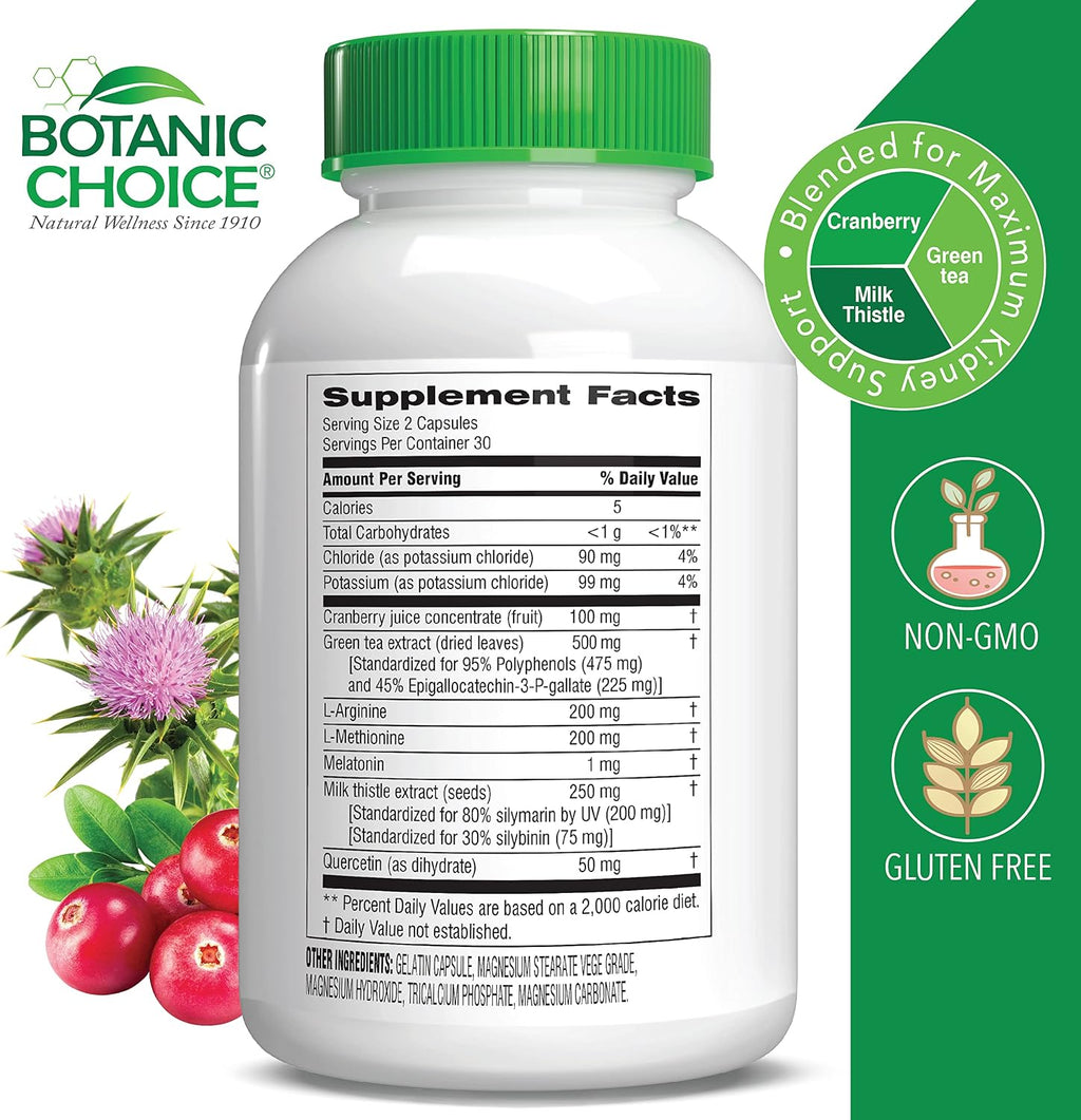 Botanic Choice Ultra Kidney Complex – Apoyo Renal con Cardo Mariano y Té Verde, 60 Cápsulas