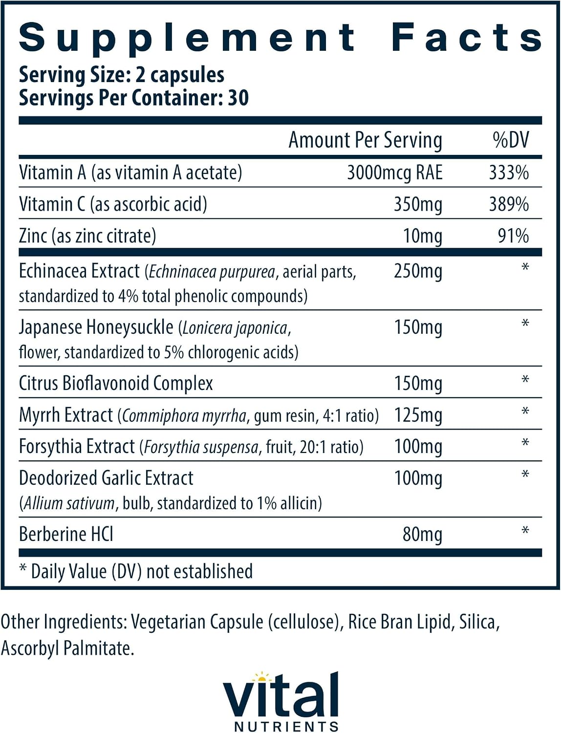 Vital Nutrients Herbal Biotic – 60 Cápsulas