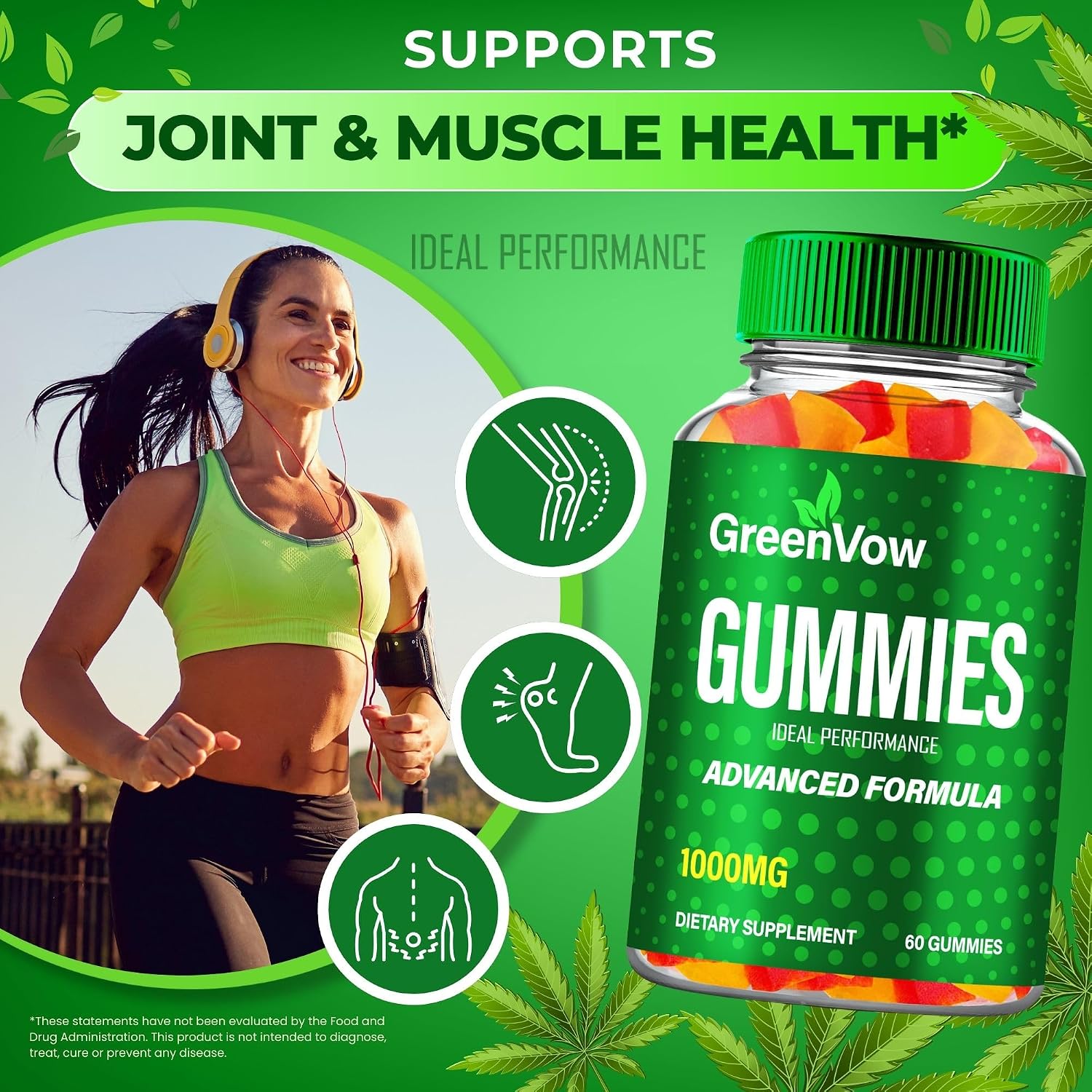 GreenVow Hemp Gummies - Suplemento Natural en Gominolas para el Bienestar General (2 Pack)