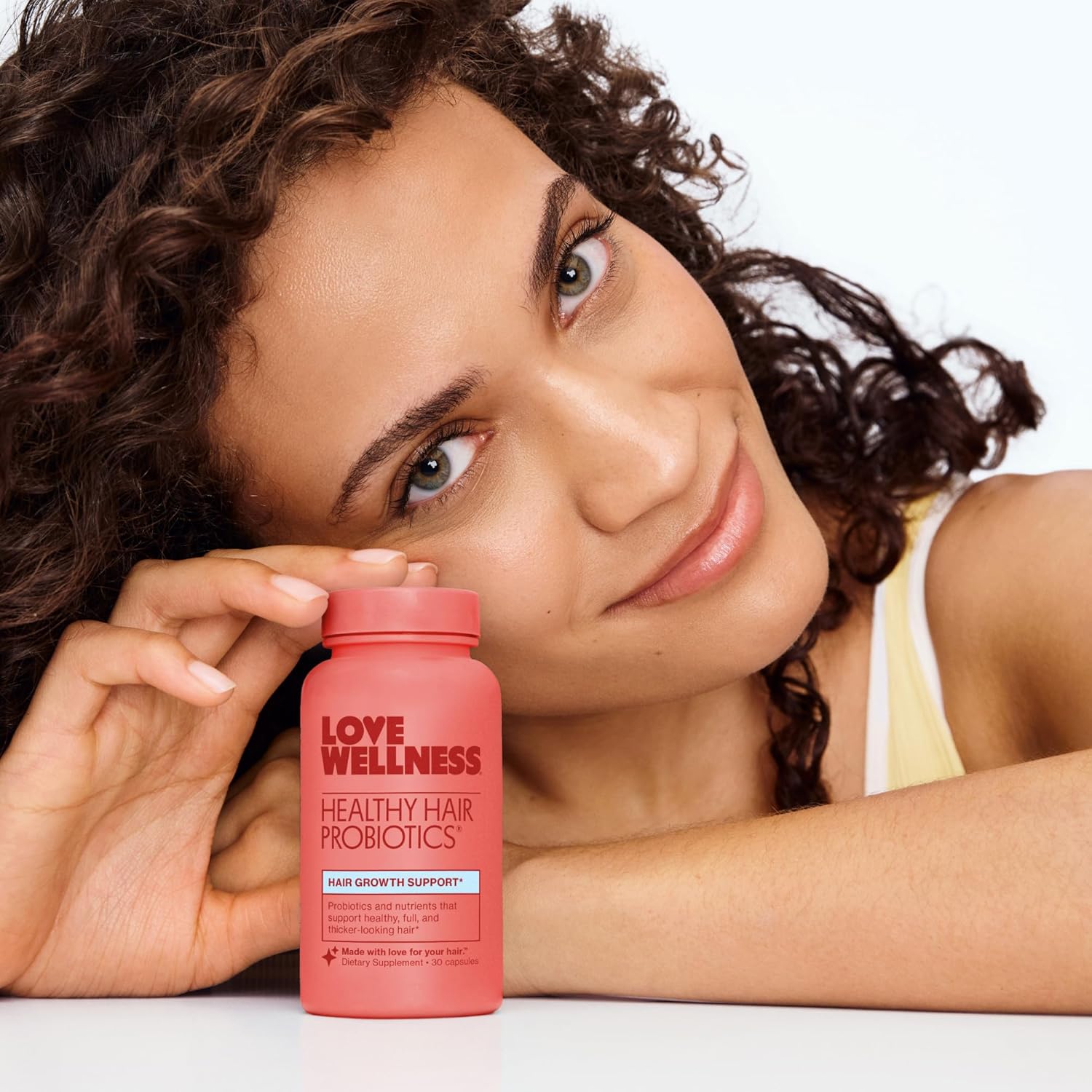 Love Wellness Healthy Hair Probiotics - Probióticos para el cabello con biotina, vitamina B12 y B6 - 30 cápsulas