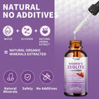 Zeolite Drops para Mujeres - 99%+ Ceniza Volcánica Natural Pura, Vegano, Sin OGM, Sin Azúcar (60 ml)