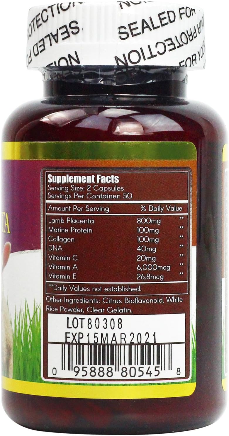Woohoo Natural DNA Cordero Placenta 100 Cápsulas