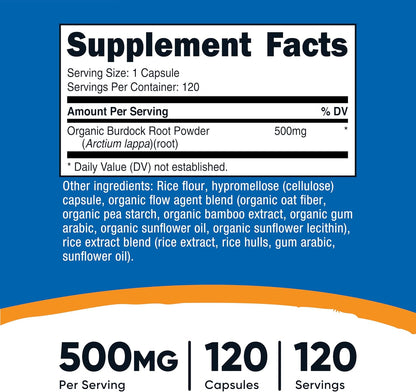 Nutricost Raíz de Bardana 500mg, 120 – Vegetariano y vegano: Las cápsulas son de origen vegetal, sin gelatina – Image 2
