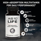 AS 10 Life – Complemento Multivitamínico con Antioxidantes, Resveratrol, Ácido Alfa Lipoico, Luteína y Zeaxantina, 60 comprimidos