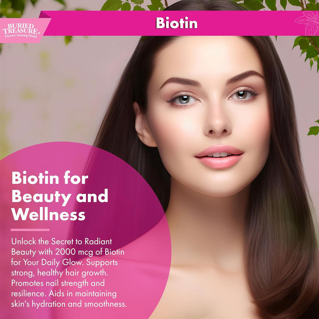 Buried Treasure Biotin Drops - 120 Servicios, 59 ml, Apoya el Cabello, Piel y Uñas