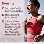 Jarrow Formulas Ultra Strength Methyl B-12 2500 mcg - 100 Comprimidos Masticables Sabor Tropical