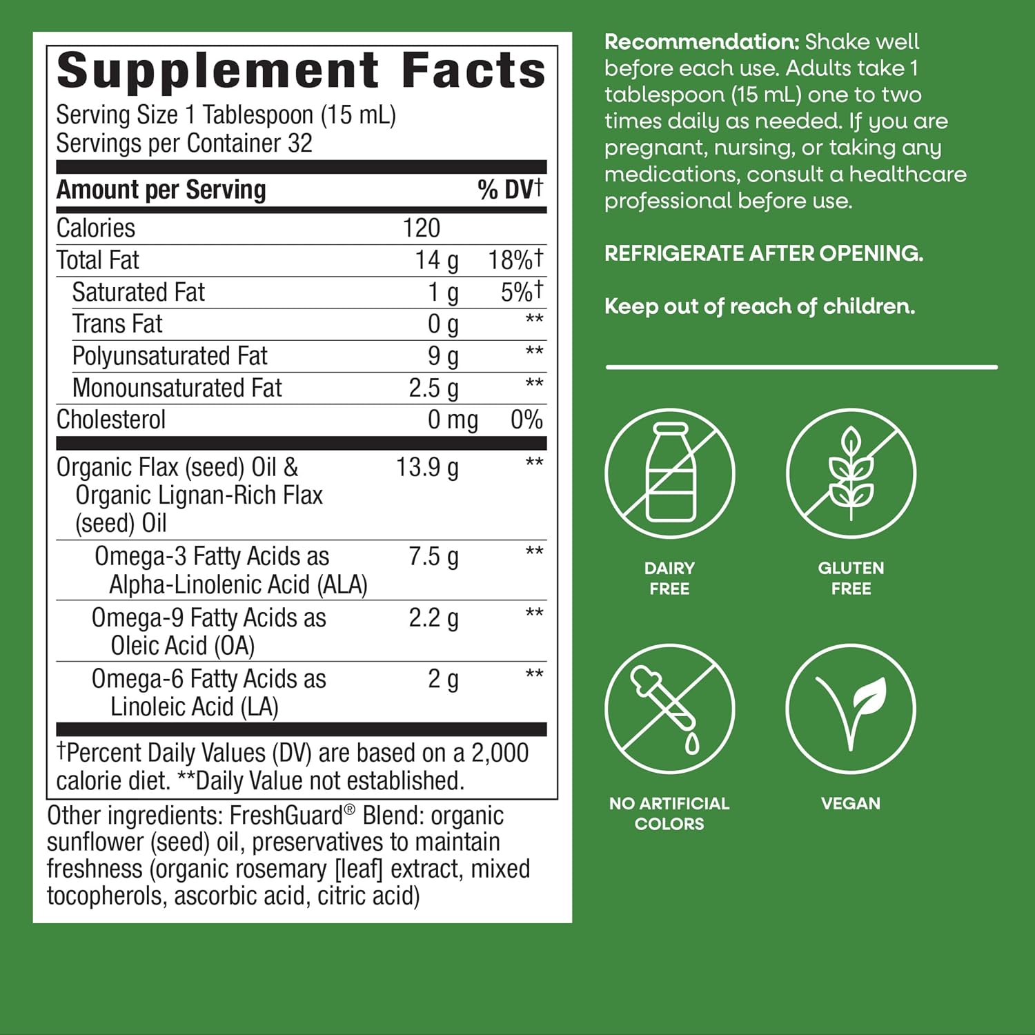 Nature's Way Aceite de Linaza Orgánico Super Lignan - 473 ml