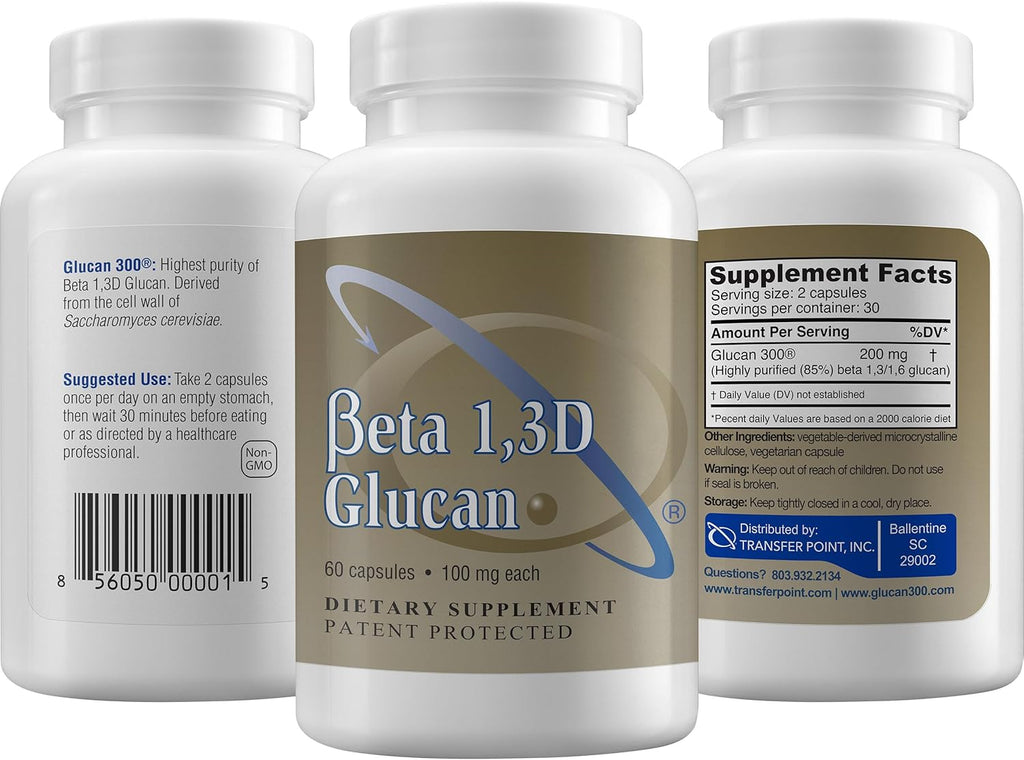 Beta 1,3D Glucan 100 mg – 60 Cápsulas para Apoyo Inmunológico