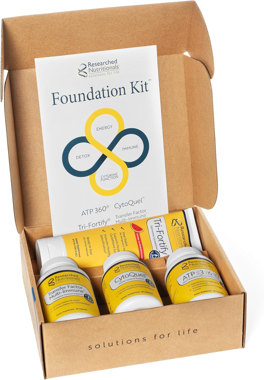 Foundation Kit de Researched Nutritionals: 4 Suplementos Esenciales