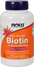 NOW Foods Biotina 10 mg Extra Fuerte 120 cápsulas