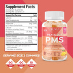 SUKU Vitamins - Gomitas para el síndrome premenstrual con Vitex (Sauco casto) - Sabor melocotón y mango - 50 gomitas