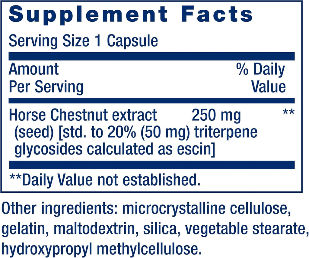 Life Extension Venotone – Extracto de Castaño de Indias Estandarizado – 60 Cápsulas