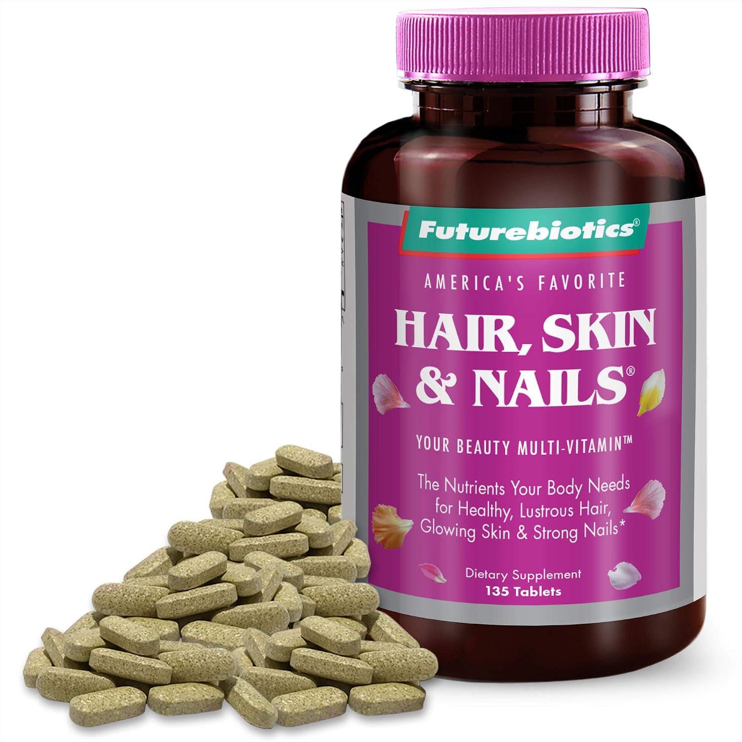 Futurebiotics Multivitamínico de Belleza para Piel, Cabello y Uñas, 135 Comprimidos