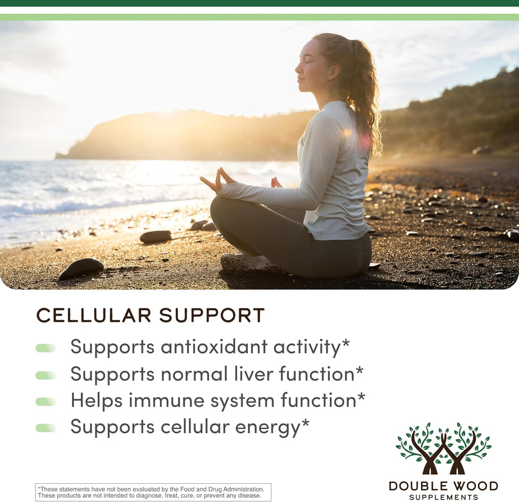 Suplemento de Glutatión Liposomal 500 mg por ración, 60 cápsulas - Vegano, No-GMO - Double Wood