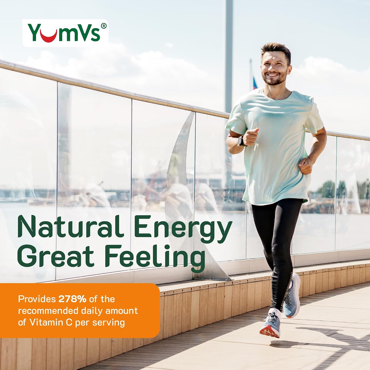 YUM-V'S Gominolas de Vitamina C para Adultos - 250 mg - Sabor Naranja - 100 Gominolas
