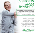Maxi Health Lipizorb-C Vitamina C Liposomal 1000 mg – 90 Comprimidos – Suave para el Estómago con Quercetina y Jengibre – Vegano