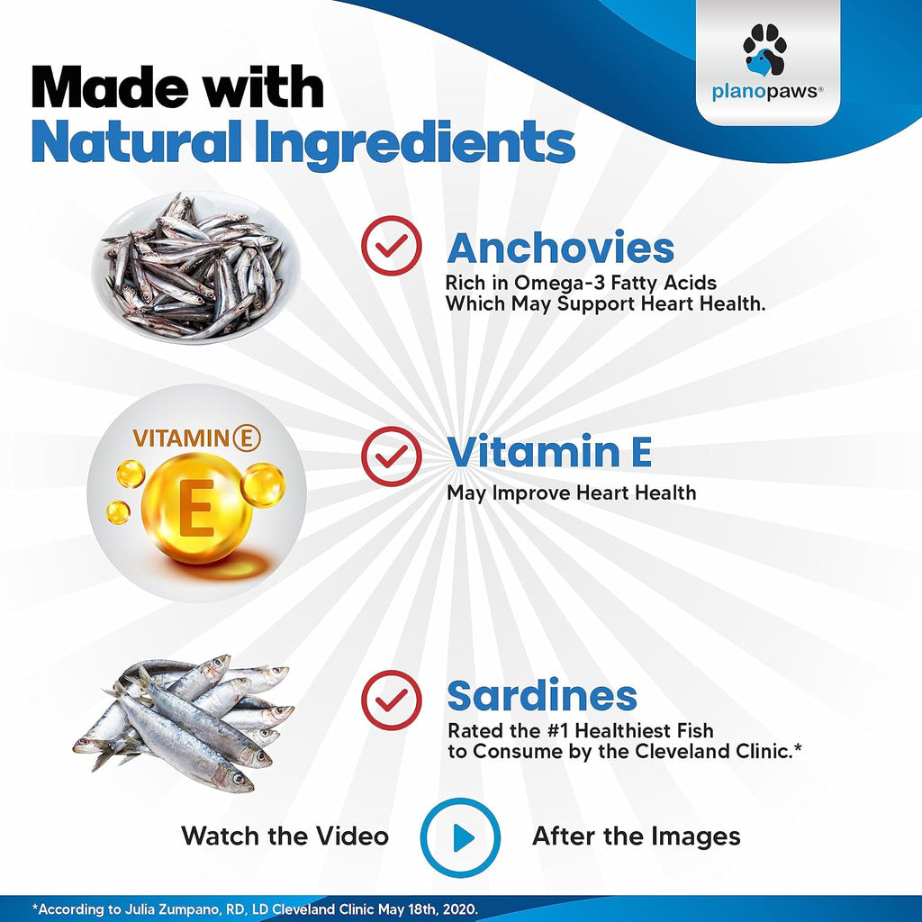 Omega 3 Fish Oil for Dogs - Aceite de Salmón para Perros - Suplemento para Piel, Pelaje y Articulaciones - 90 Cápsulas de Aceite de Pescado EPA DHA