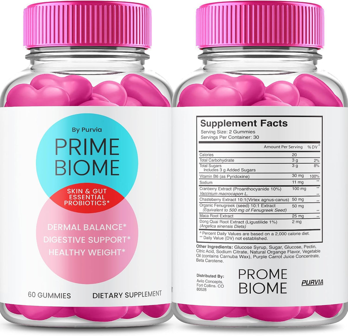 (2 Pack) Prime Biome Gummies - Suplemento para la Piel y el Intestino - görsel 3
