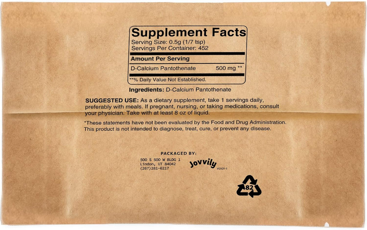 Jovvily Ácido Pantoténico (Vitamina B5) - – El ácido pantoténico contribuye a la reducción del cansancio y la – Image 2