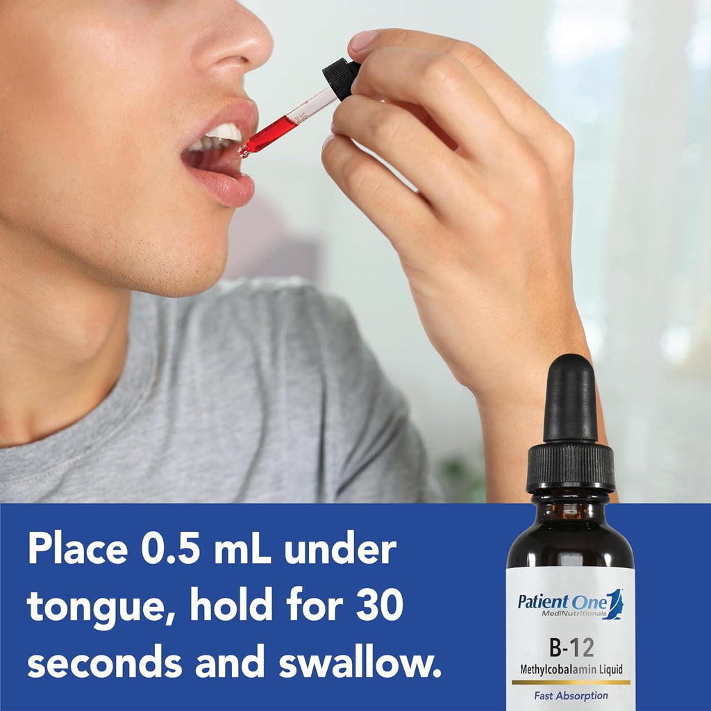 Patient One Vitamina B12 2000mcg Líquido - Metilcobalamina para Energía y Salud Cardíaca y Nerviosa