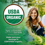 Zazzee Moringa Orgánica Extracto 20:1 - 180 Cápsulas Veganas