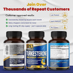 6 en 1 Turkesterone de Alta Concentración con Maca, Fenogreco, Tribulus, Ginseng y Vitamina D3 - 90 Cápsulas (Suministro 3 Meses)