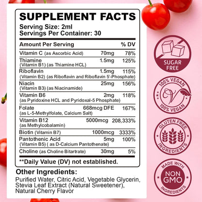 CFILIHTC Complejo B en Gotas Líquidas, – Vitamina B2 (riboflavina): Ayuda a mantener la piel y las mucosas en – Image 2