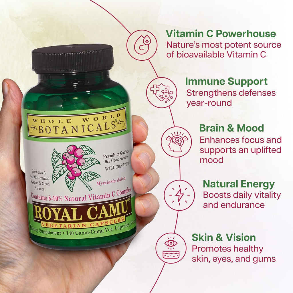Whole World BOTANICALS Royal Camu, 140 Cápsulas