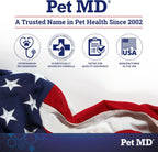 Pet MD Probióticos y Enzimas para Perros - Masticables de Salud Intestinal con Prebióticos - 60 unidades