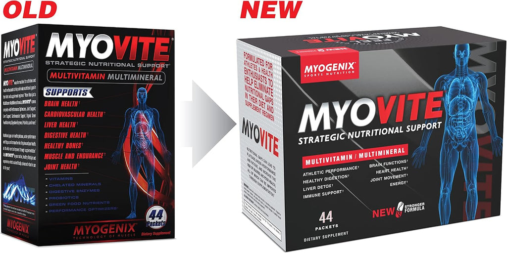 Myogenix Myovite Multivitamínico – 44 Paquetes – Fórmula Avanzada para Atletas
