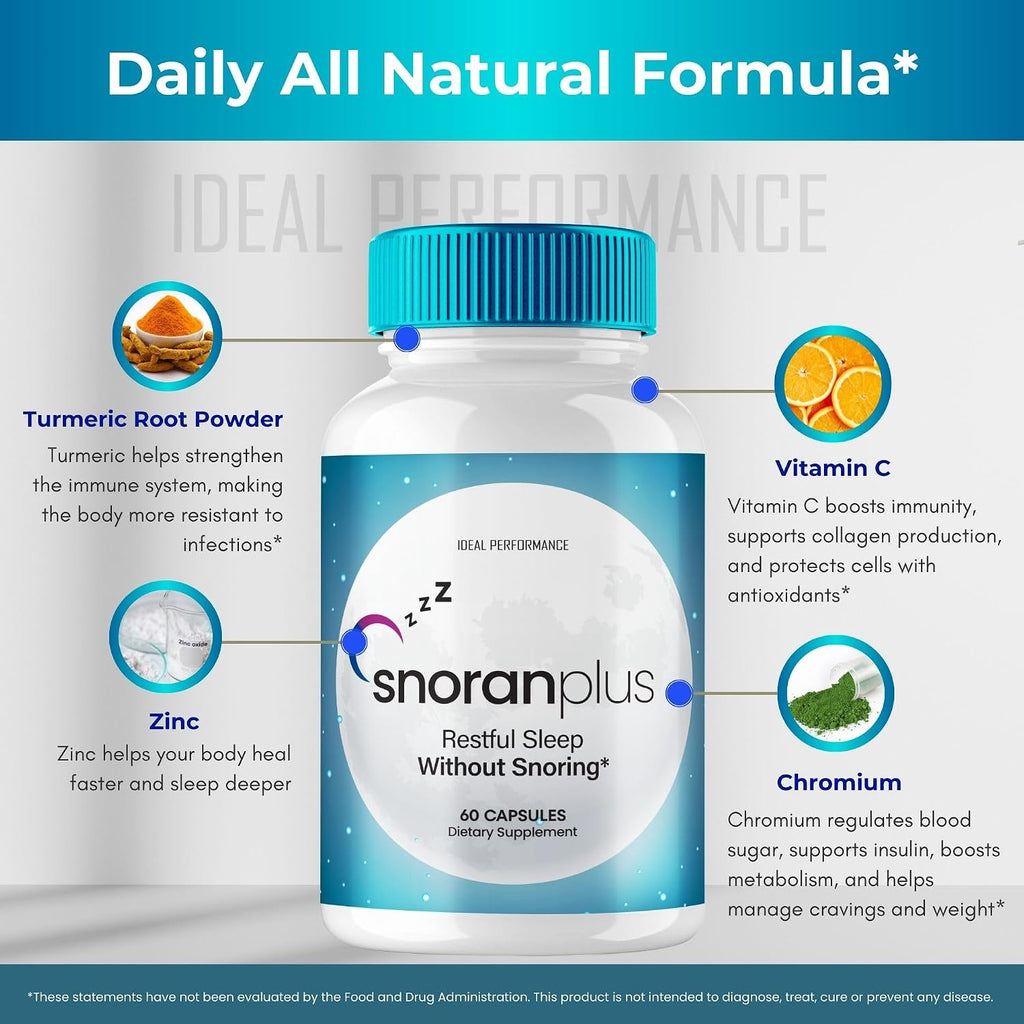 Snoran Plus Cápsulas - Suplemento Natural Antirronquidos (2 Envases)