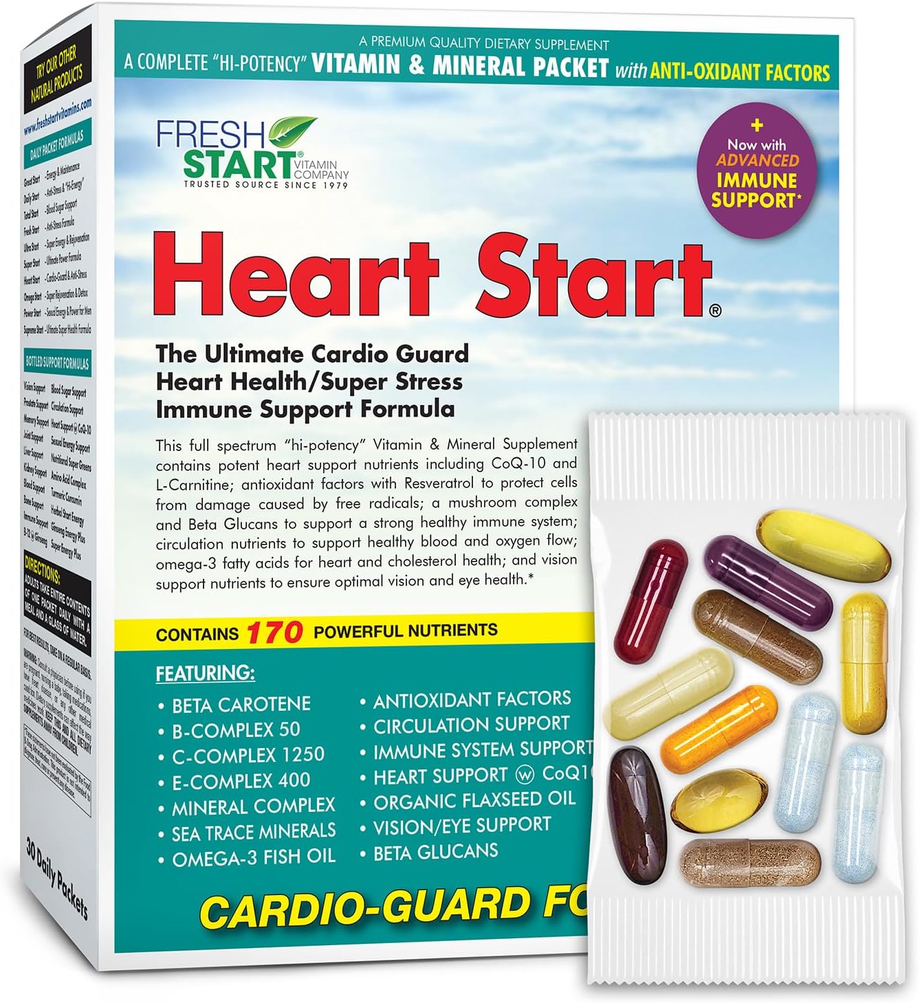 Heart Start All-in-One Daily Vitamin Pack - Apoyo Cardiovascular - 30 Días