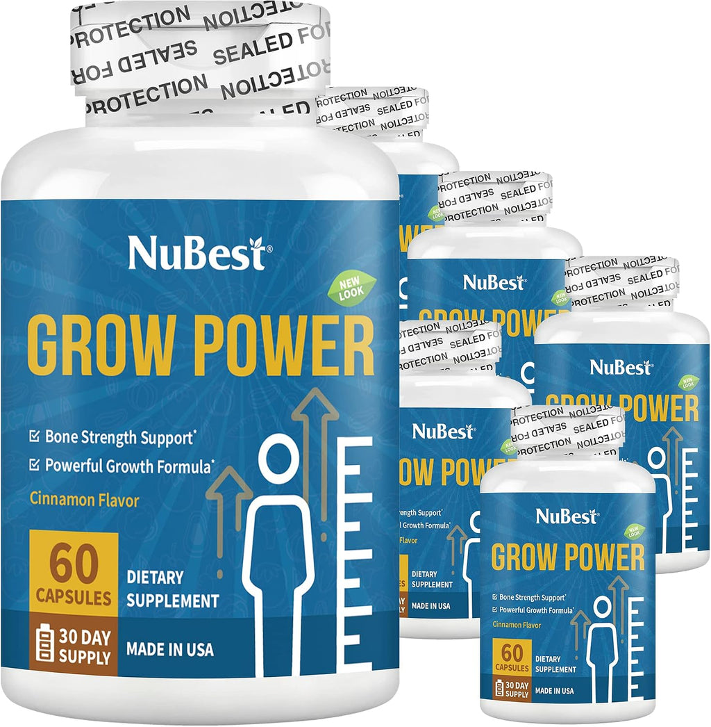 Grow Power Height Growth - Fórmula de Crecimiento en Altura para Niños (10+) y Adolescentes - Pack de 6
