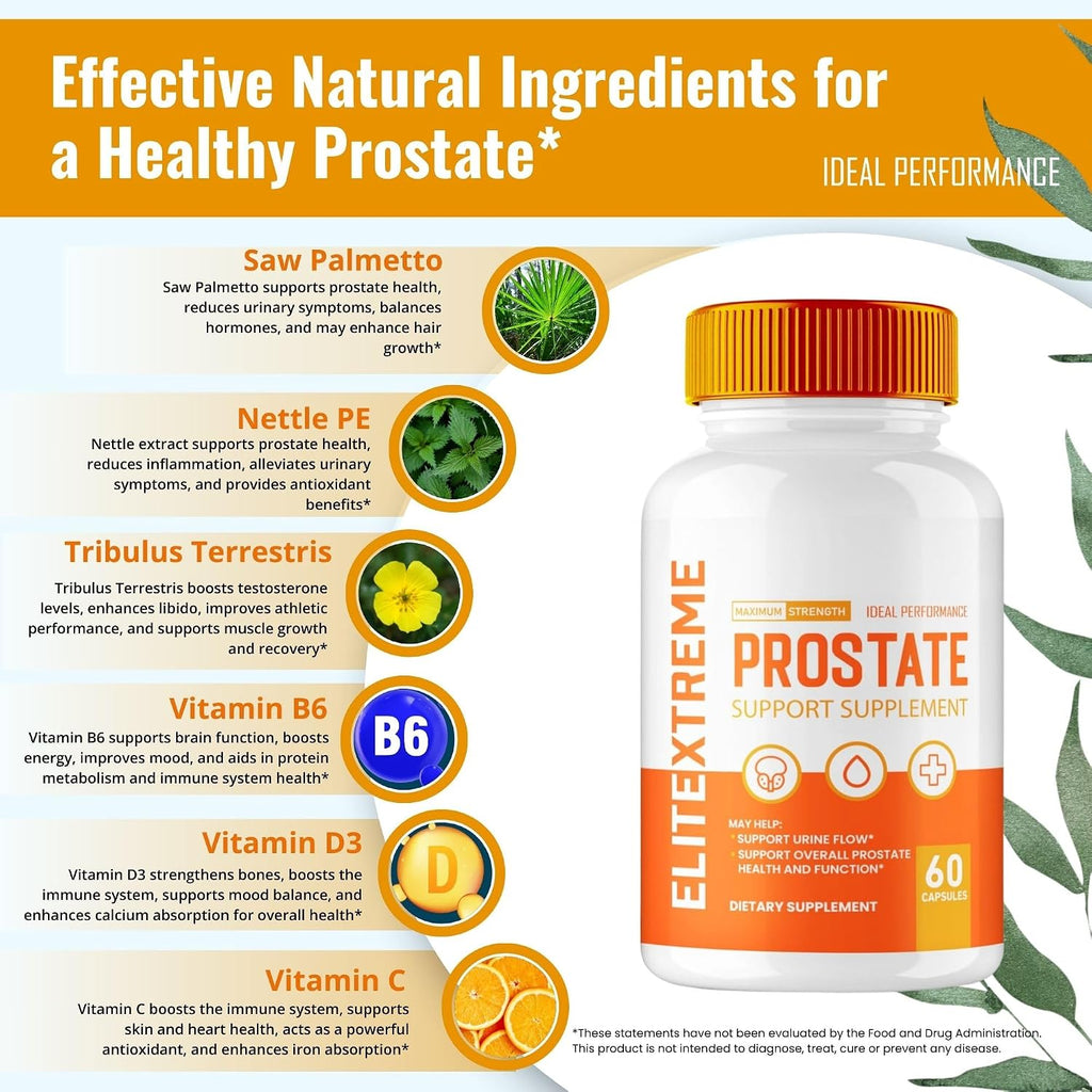 Elite Extreme Prostate Cápsulas - Complemento Alimenticio para la Salud Prostática