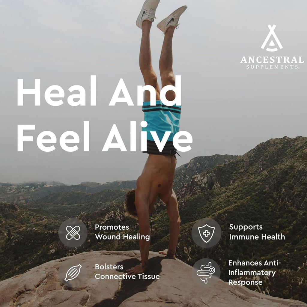 Ancestral Supplements Cartílago Traqueal de Res con Hígado, 3000mg, 180 Cápsulas