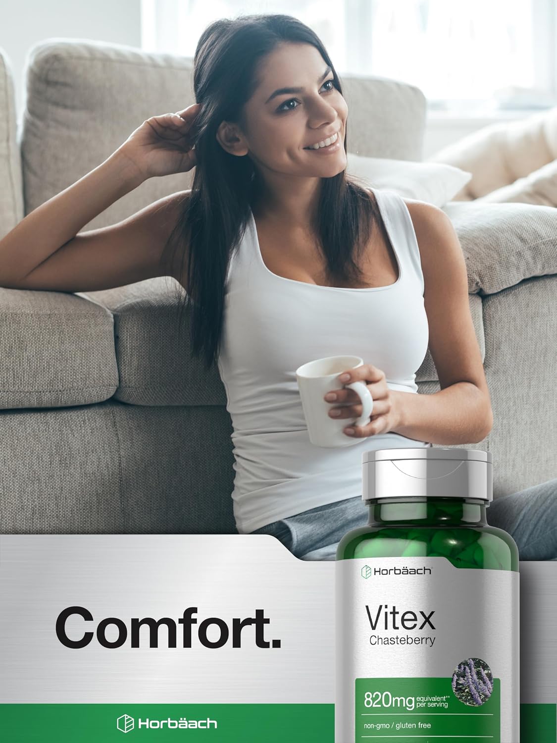 Horbäach Vitex Berry | 110 Cápsulas | Sauzgatillo (Agnus-Castus) | No GMO, Sin Gluten