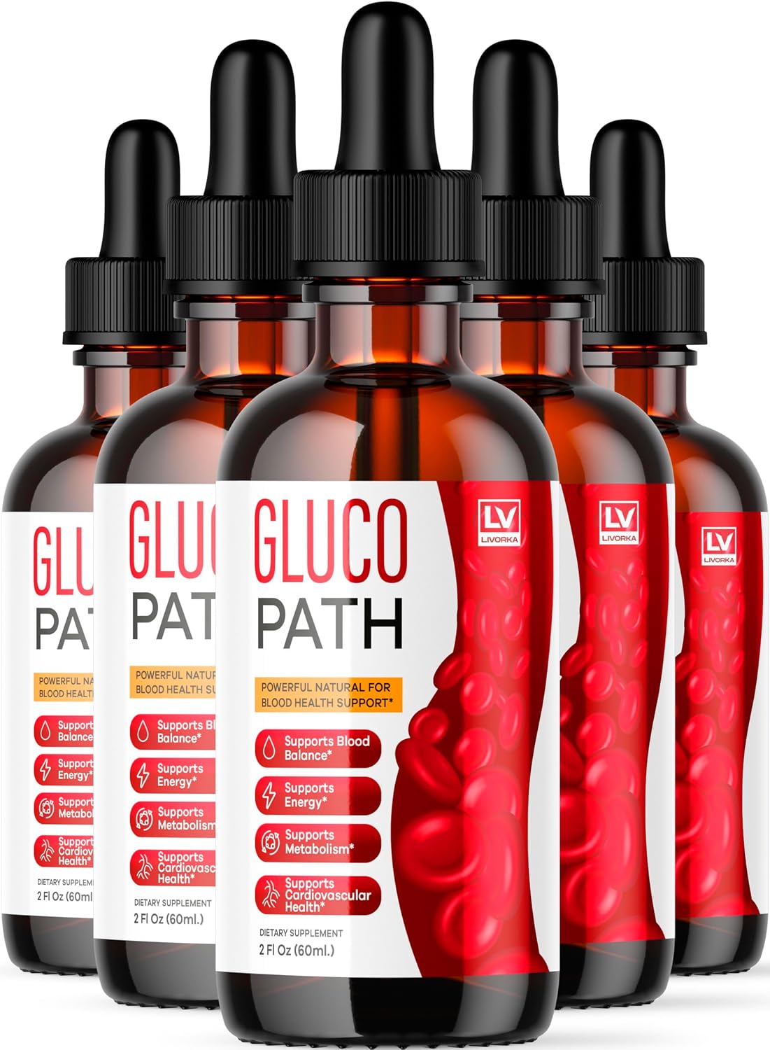 Glucopath Drops - Fórmula Avanzada, 5 Botellas (5 Meses)