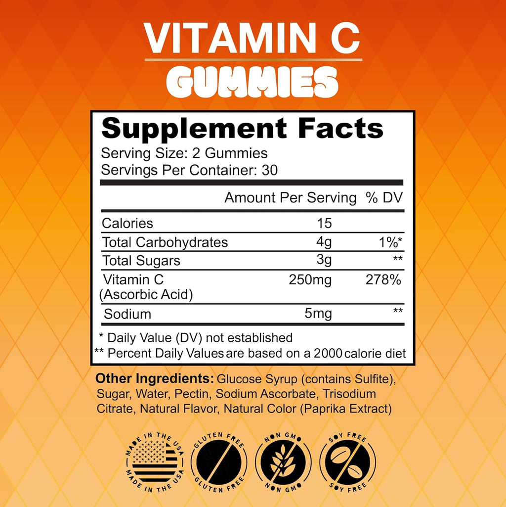 NEW AGE Vitamin C Gummies - Gominolas de Vitamina C con Sabor Naranja - Sin Gluten - 120 Gominolas