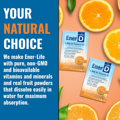 Ener-D Sugar Free Multivitamin Drink Mix - Sabor Naranja, 24 Sobres – Image 6