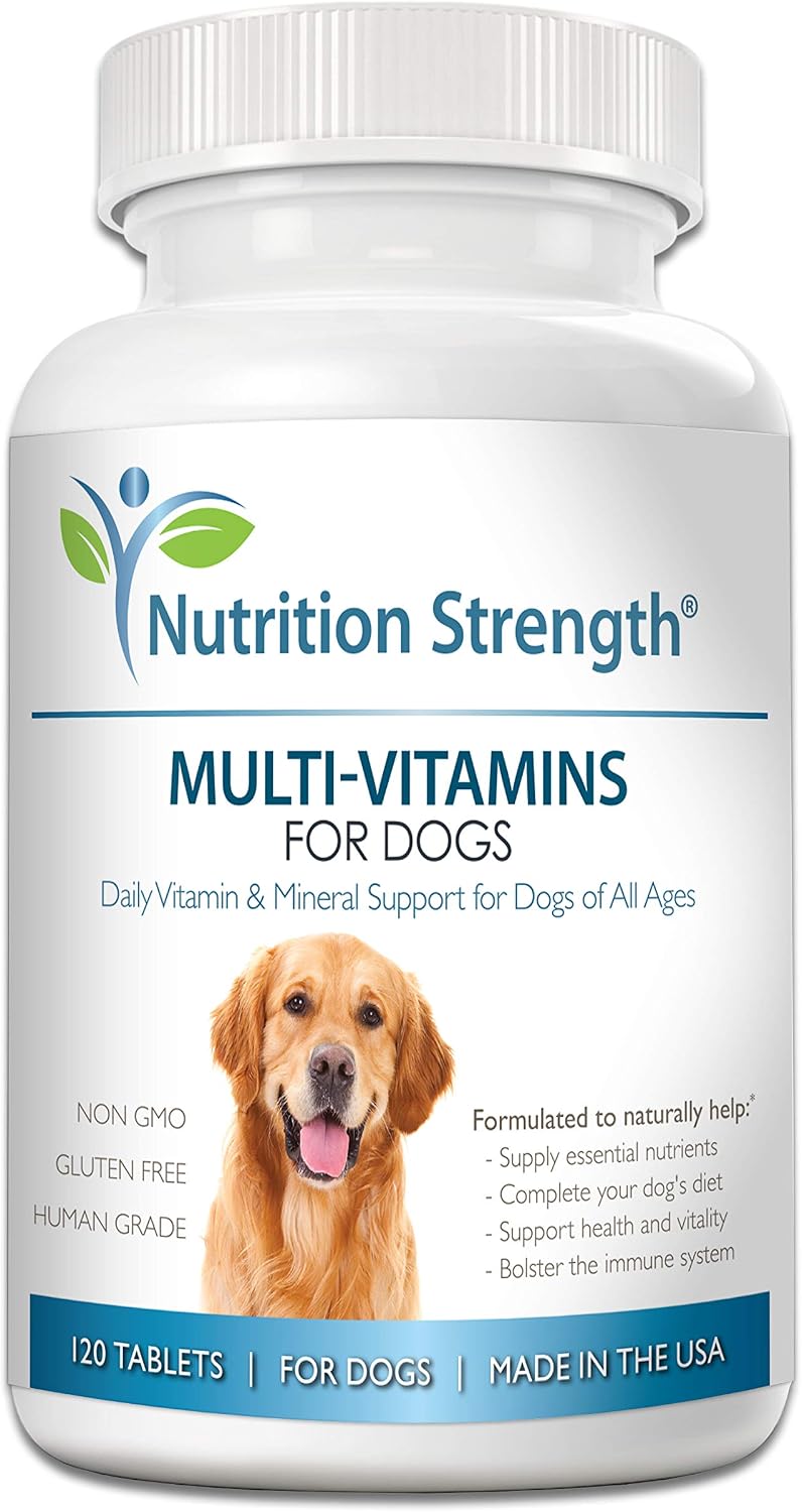 Multivitamínicos para perros, apoyo vitamínico y mineral diario, suplemento nutricional para todas las razas y tamaños, promueve la salud inmunológica, 120 comprimidos masticables